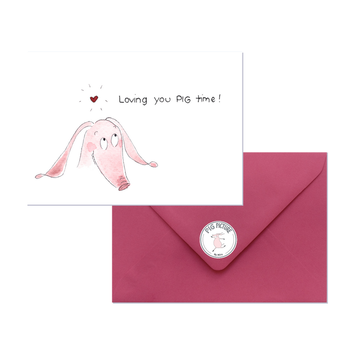 Loving you PIG time! / Postcard